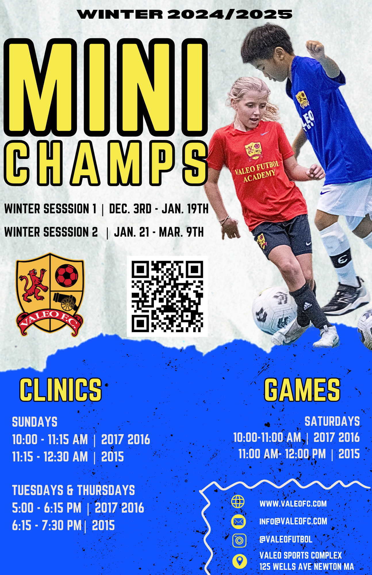 MINI CHAMPS WINTER DATES AND TIMES