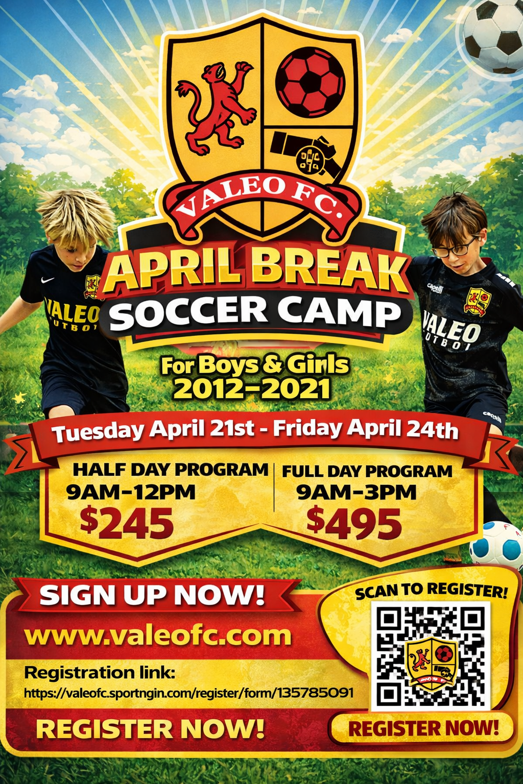 Valeo FC April Break Soccer Camp 2026